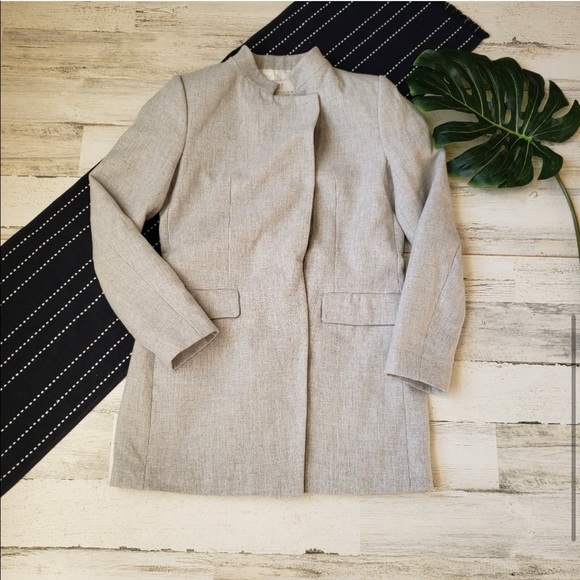 Zara Basic| Lightweight Cotton Coat Gray Size Large - Picture 2 of 4